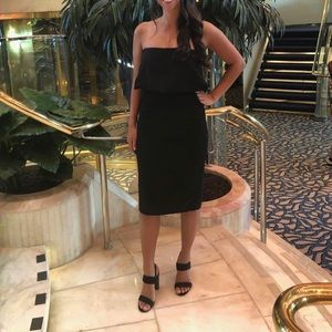 Lulus Lots of Love Black Strapless Midi Dress